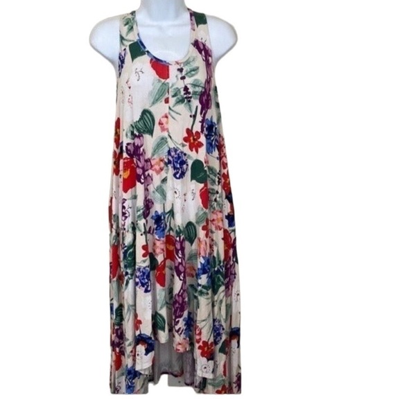 Kate & Mallory Hilo Floral stretchy full Maxi Knit dress S oversized boho y2k - Picture 1 of 7
